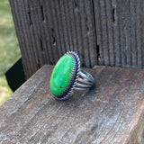 Navajo Green Kingman Ring Size 7