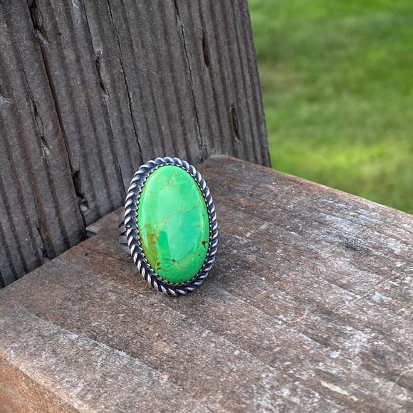 Navajo Green Kingman Ring Size 7
