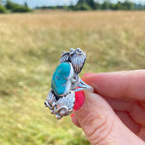 Navajo Royston Turquoise Ring Size 9