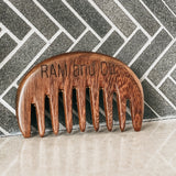 RAM and Co. engraved Sandalwood Comb