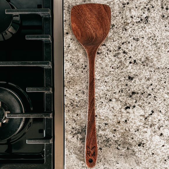 Large Wooden RAM & Co. Frying Spatula
