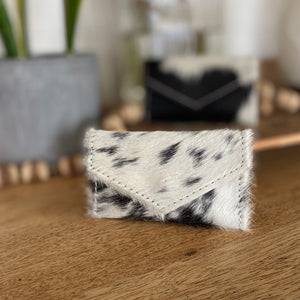 B/W Hair on Hide Business Card Holder