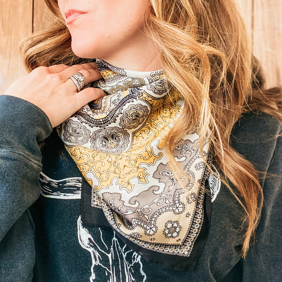 Mustard Paisley Wild Rag