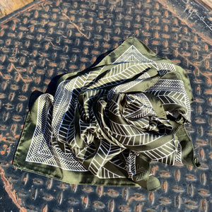 Olive Geometric Wild Rag