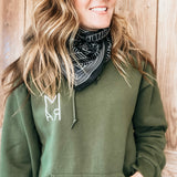 Black Geometric Wild Rag
