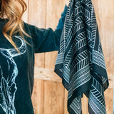 Black Geometric Wild Rag